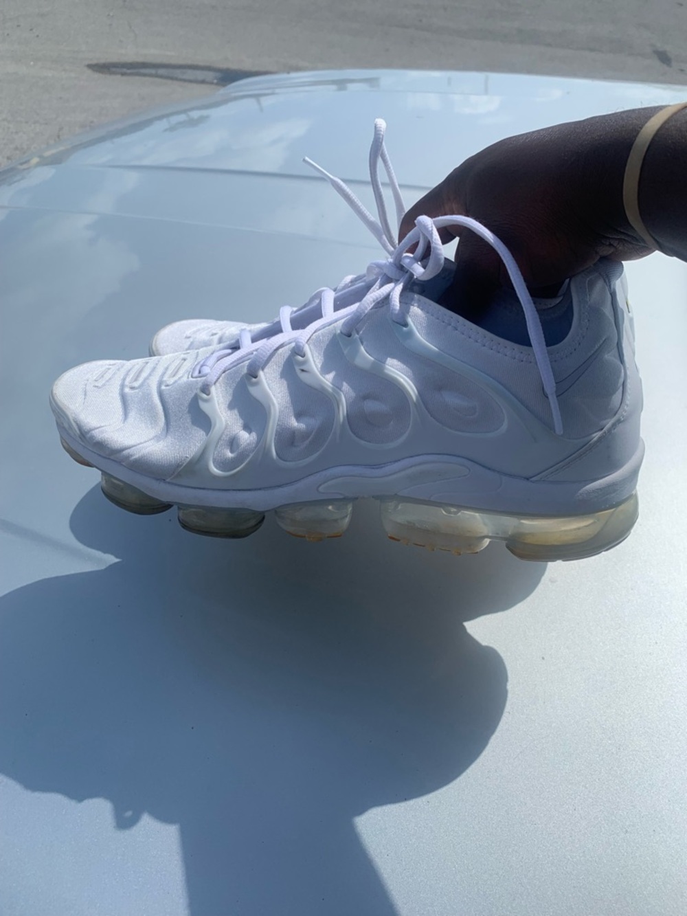 Nike White Air Vapormax Plus Lightweight Sneakers - Picture 3 of 8
